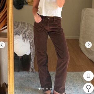 Brandy Melville John Galt Brown Corduroy Women Jeans size small